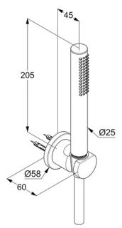Душевая лейка Kludi Nova Fonte Puristic чёрный матовый 2085039-15